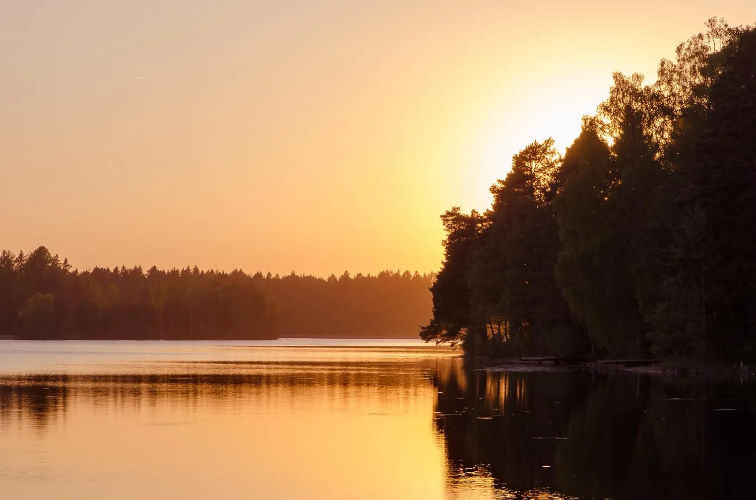 Solnedgång över Långforsen